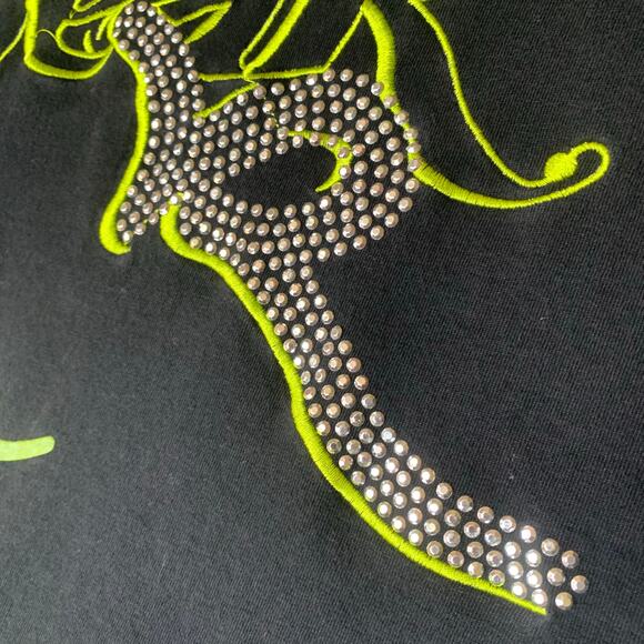 Vintage Rocawear-Y2K-Lime Green/Silver Graphic-Rhinestone-Size 2XL - Picture 8 of 8